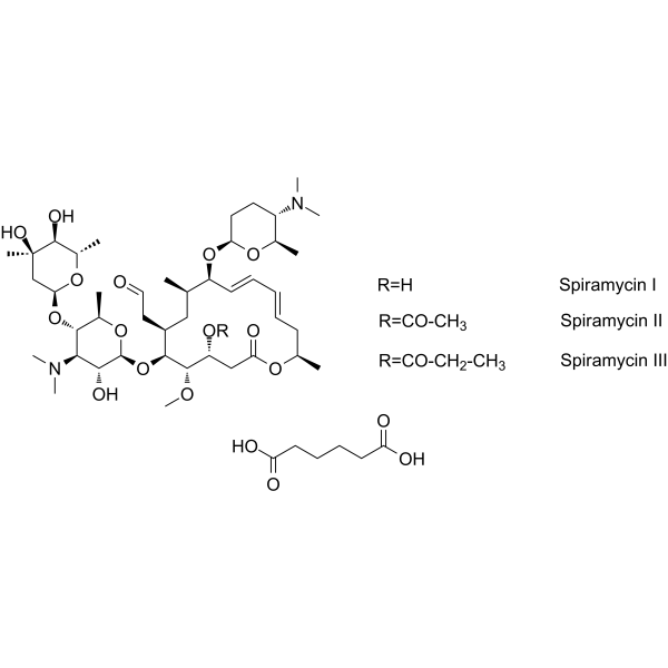 Spiramycin (hexanedioate)