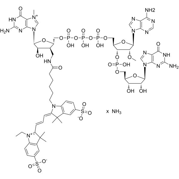 m7(3'Ma-Cy3)Gppp(2'OMe)ApG ammonium