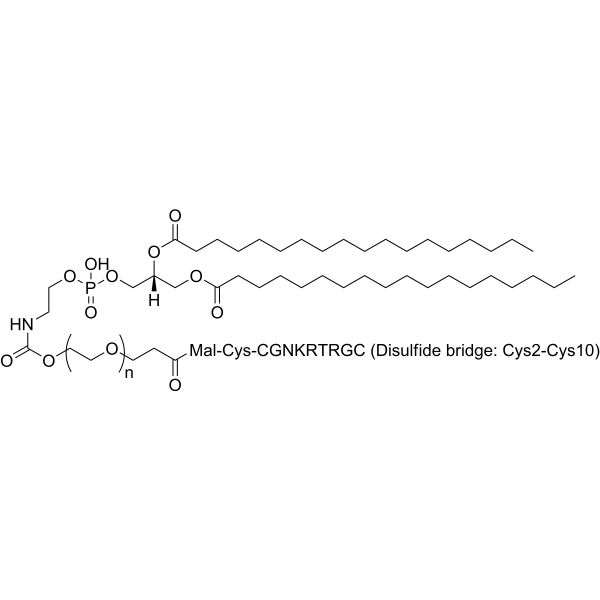 DSPE-PEG1000-Mal-Cys-CGNKRTRGC (Disulfide bridge: Cys2-Cys10)