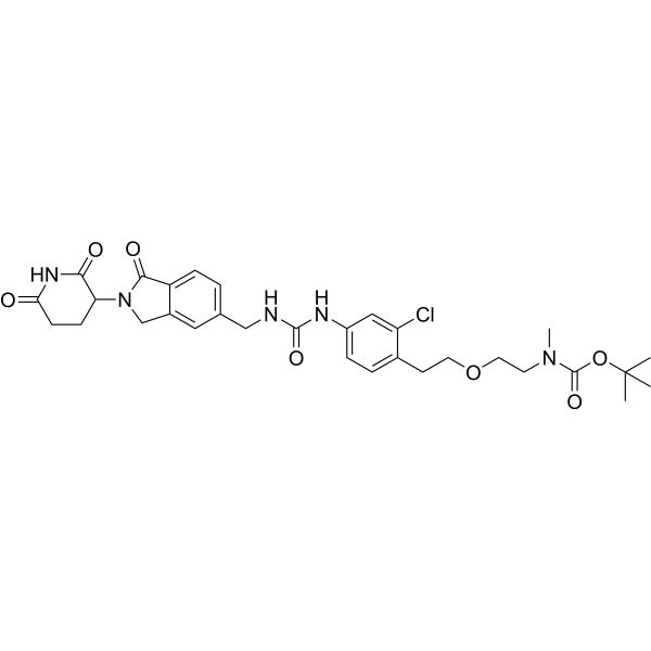 tert-Butyl (2-(2-chloro-4-(3-((2-(2,6-dioxopiperidin-3-yl)-1-oxoisoindolin-5-yl)methyl)ureido)phenethoxy)ethyl)(methyl)carbamate