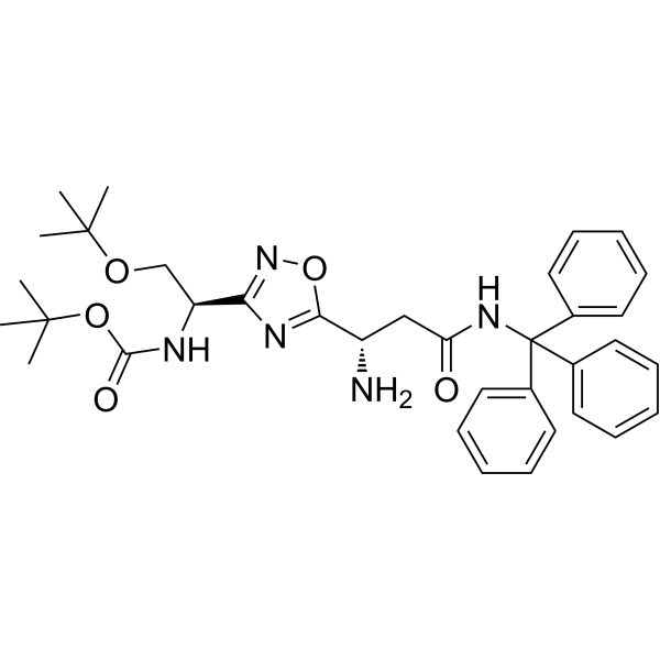tert-Butyl ((R)-1-(5-((S)-1-amino-3-oxo-3-(tritylamino)propyl)-1,2,4-oxadiazol-3-yl)-2-(tert-butoxy)ethyl)carbamate