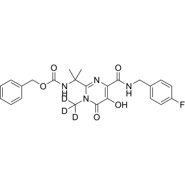 Benzyl 2-(4-(4-fluorobenzylcarbamoyl)-5-hydroxy-1-methyl-6-oxo-1,6-dihydropyrimidin-2-yl)propan-2-ylcarbamate-d3