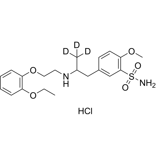 (Rac)-Tamsulosin-d<sub>3</sub> hydrochloride Chemical Structure (Rac)-Tamsulosin-d<sub>3</sub> hydrochloride
