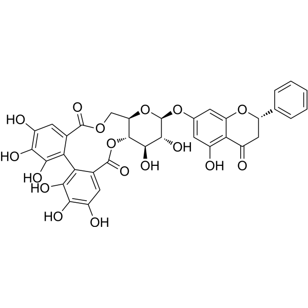 Pinocembrin 7-O-[4′′,6′′-(S)-HHDP]-β-D-glucoside