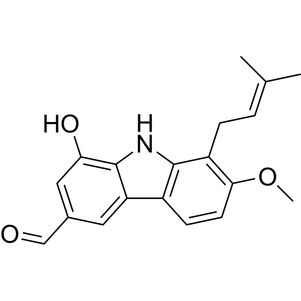 1-Prenyl-2-methoxy-6-formyl-8-hydroxy-9H-carbazole