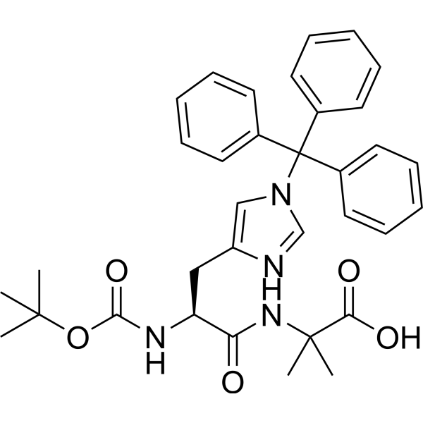 (S)-2-(2-((tert-Butoxycarbonyl)amino)-3-(1-trityl-1H-imidazol-4-yl)propanamido)-2-methylpropanoic acid