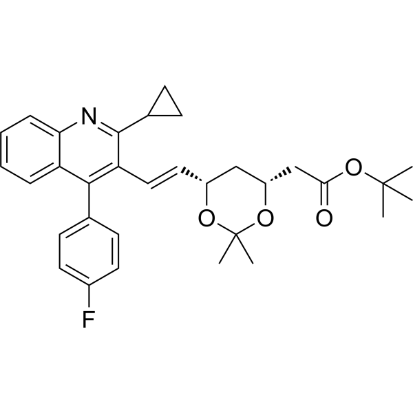 t-Butyl (3R,5S)-7-[2-cyclopropyl-4-(4-fluorophenyl)quinolin-3-yl]-3,5-isopropylidenedioxy-6-heptenoate (Standard)