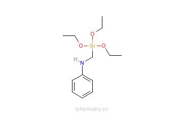 CAS:3473-76-5_苯胺甲基三乙氧基硅烷的分子结构