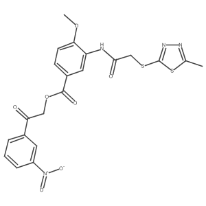 2-(3-Nitrophenyl)-2-oxoethyl 4-methoxy-3-({[(5-methyl-1,3,4-thiadiazol-2-yl)thio]acetyl}amino)benzoate结构式