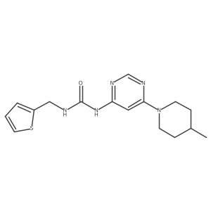 1-(6-(4-Methylpiperidin-1-yl)pyrimidin-4-yl)-3-(thiophen-2-ylmethyl)urea结构式