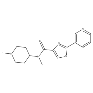 N-methyl-N-(1-methylpiperidin-4-yl)-2-(pyrazin-2-yl)thiazole-4-carboxamide结构式