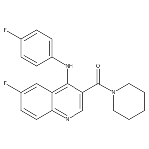 (6-Fluoro-4-((4-fluorophenyl)amino)quinolin-3-yl)(piperidin-1-yl)methanone Structure