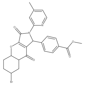 methyl 4-[7-bromo-2-(4-methylpyridin-2-yl)-3,9-dioxo-4a,5,6,7,8,8a-hexahydro-1H-chromeno[2,3-c]pyrrol-1-yl]benzoate结构式