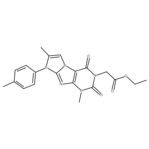 ethyl 2-(1,7-dimethyl-2,4-dioxo-8-(p-tolyl)-1H-imidazo[2,1-f]purin-3(2H,4H,8H)-yl)acetate结构式
