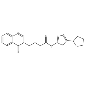 4-(4-oxoquinazolin-3(4H)-yl)-N-[(2Z)-5-(tetrahydrofuran-2-yl)-1,3,4-thiadiazol-2(3H)-ylidene]butanamide Structure