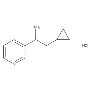 2-Cyclopropyl-1-(pyridin-3-yl)ethan-1-amine hydrochloride结构式