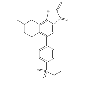 N,N-dimethyl-4-(8-methyl-2,3-dioxo-2,3,6,7,8,9-hexahydro-1H-pyrrolo[3,2-h]isoquinolin-5-yl)-benzenesulfonamide结构式