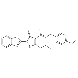 (4Z)-2-(1,3-benzothiazol-2-yl)-4-{1-[(4-methoxybenzyl)amino]ethylidene}-5-propyl-2,4-dihydro-3H-pyrazol-3-one结构式
