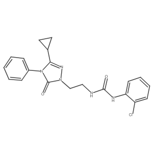 1-(2-chlorophenyl)-3-(2-(3-cyclopropyl-5-oxo-4-phenyl-4,5-dihydro-1H-1,2,4-triazol-1-yl)ethyl)urea结构式
