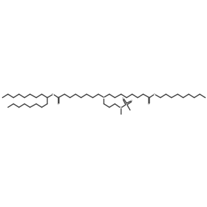 Heptadecan-9-yl 8-((3-(N-methylmethylsulfonamido)propyl)(8-(nonyloxy)-8-oxooctyl)amino)octanoate结构式