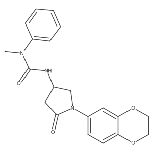 3-(1-(2,3-Dihydrobenzo[b][1,4]dioxin-6-yl)-5-oxopyrrolidin-3-yl)-1-methyl-1-phenylurea结构式