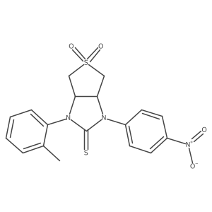1-(4-nitrophenyl)-3-(o-tolyl)tetrahydro-1H-thieno[3,4-d]imidazole-2(3H)-thione 5,5-dioxide结构式