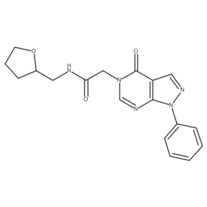 2-(4-oxo-1-phenyl-1H-pyrazolo[3,4-d]pyrimidin-5(4H)-yl)-N-((tetrahydrofuran-2-yl)methyl)acetamide结构式
