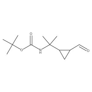 tert-Butyl N-[2-(2-formylcyclopropyl)propan-2-yl]carbamate结构式