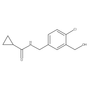 Cyclopropanecarboxylic acid 4-chloro-3-hydroxymethyl-benzylamide结构式