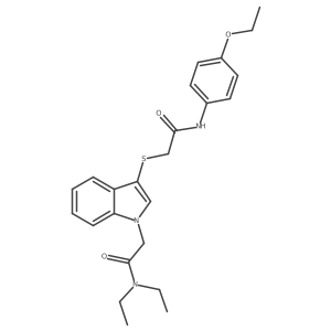 2-[3-({[(4-ethoxyphenyl)carbamoyl]methyl}sulfanyl)-1H-indol-1-yl]-N,N-diethylacetamide结构式