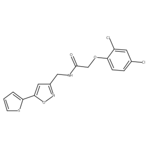 2-(2,4-dichlorophenoxy)-N-((5-(thiophen-2-yl)isoxazol-3-yl)methyl)acetamide结构式