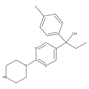1-(4-Fluorophenyl)-1-(2-(piperazin-1-yl)pyrimidin-5-yl)propan-1-ol结构式