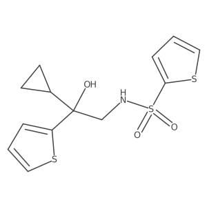 N-(2-cyclopropyl-2-hydroxy-2-(thiophen-2-yl)ethyl)thiophene-2-sulfonamide结构式