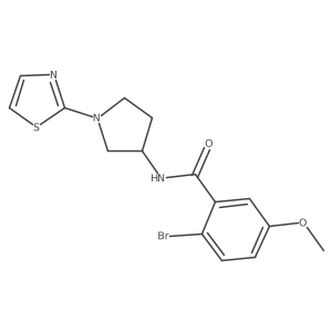 2-bromo-5-methoxy-N-(1-(thiazol-2-yl)pyrrolidin-3-yl)benzamide结构式