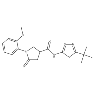 N-[(2E)-5-tert-butyl-1,3,4-thiadiazol-2(3H)-ylidene]-1-(2-methoxyphenyl)-5-oxopyrrolidine-3-carboxamide Structure