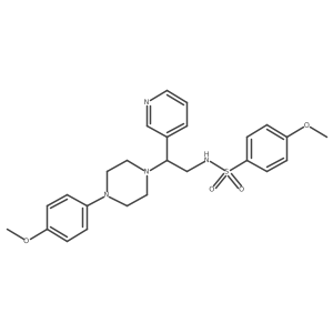 4-methoxy-N-(2-(4-(4-methoxyphenyl)piperazin-1-yl)-2-(pyridin-3-yl)ethyl)benzenesulfonamide结构式