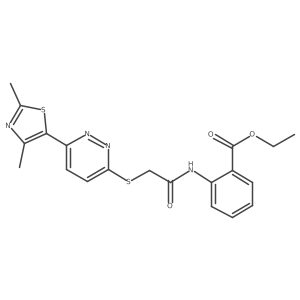 Ethyl 2-(2-((6-(2,4-dimethylthiazol-5-yl)pyridazin-3-yl)thio)acetamido)benzoate结构式