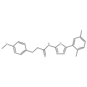 N-(5-(2,5-dimethylphenyl)-1,3,4-oxadiazol-2-yl)-2-((4-methoxyphenyl)thio)acetamide结构式