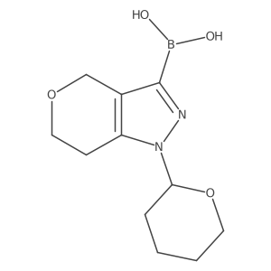 (1-tetrahydropyran-2-yl-6,7-dihydro-4H-pyrano[4,3-c]pyrazol-3-yl)boronic acid结构式