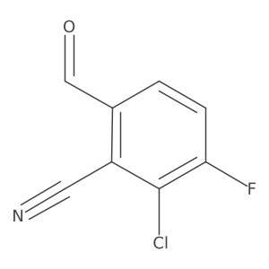 2-Chloro-3-fluoro-6-formylbenzonitrile结构式