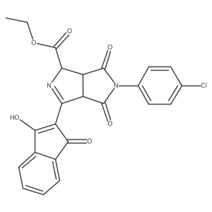 ethyl 5-(4-chlorophenyl)-3-(1,3-dioxo-1,3-dihydro-2H-inden-2-yliden)-4,6-dioxooctahydropyrrolo[3,4-c]pyrrole-1-carboxylate结构式