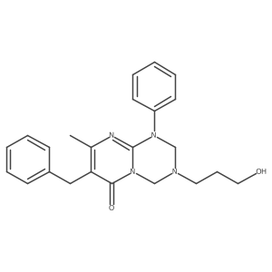 7-Benzyl-3-(3-hydroxypropyl)-8-methyl-1-phenyl-2,4-dihydropyrimido[1,2-a][1,3,5]triazin-6-one结构式