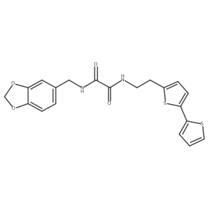 N'-[(2H-1,3-benzodioxol-5-yl)methyl]-N-(2-{[2,2'-bithiophene]-5-yl}ethyl)ethanediamide结构式