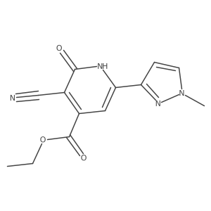 ethyl 3-cyano-2-hydroxy-6-(1-methyl-1H-pyrazol-3-yl)pyridine-4-carboxylate结构式