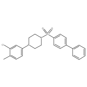 4-(3-Chloro-4-methylphenyl)-1-[(4-phenylphenyl)sulfonyl]piperazine结构式