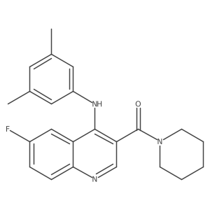 (4-((3,5-Dimethylphenyl)amino)-6-fluoroquinolin-3-yl)(piperidin-1-yl)methanone Structure