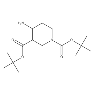 rac-1,3-di-tert-butyl (3R,4S)-4-aminopiperidine-1,3-dicarboxylate结构式