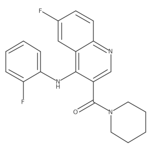6-fluoro-N-(2-fluorophenyl)-3-(piperidin-1-ylcarbonyl)quinolin-4-amine Structure