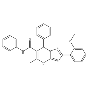 2-(2-methoxyphenyl)-5-methyl-N-(pyridin-3-yl)-7-(pyridin-4-yl)-4,7-dihydro-[1,2,4]triazolo[1,5-a]pyrimidine-6-carboxamide结构式
