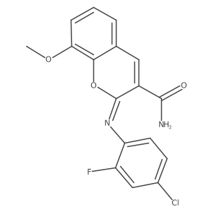 (2Z)-2-[(4-chloro-2-fluorophenyl)imino]-8-methoxy-2H-chromene-3-carboxamide结构式